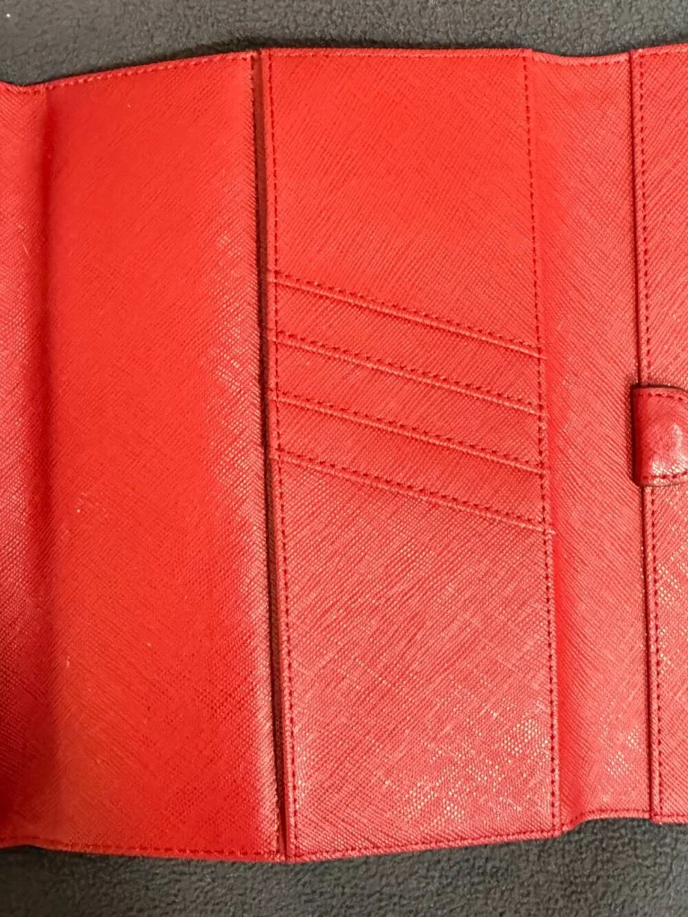Michael Kors Red Saffiano Leather iPad Mini/ Tablet Clutch Folio Wallet Case
